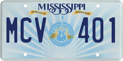 MS license plate MCV401