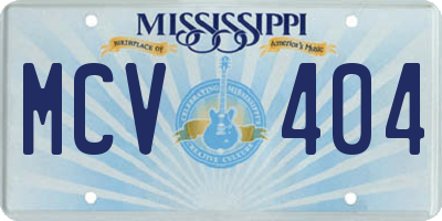 MS license plate MCV404