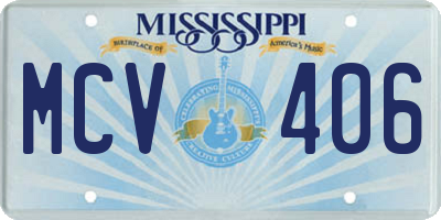 MS license plate MCV406