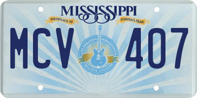 MS license plate MCV407