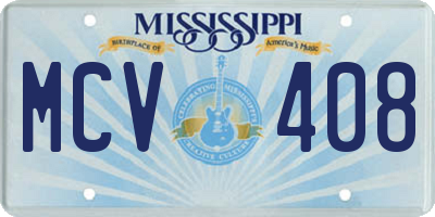 MS license plate MCV408