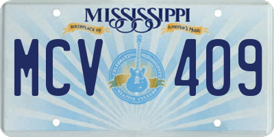 MS license plate MCV409