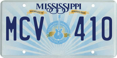 MS license plate MCV410