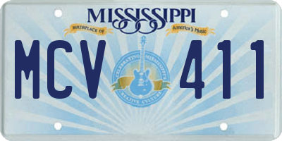 MS license plate MCV411