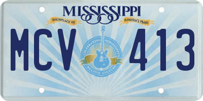MS license plate MCV413