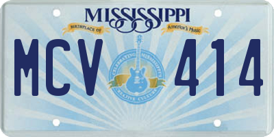 MS license plate MCV414