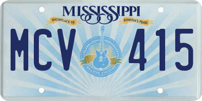 MS license plate MCV415