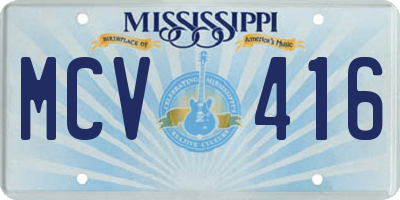 MS license plate MCV416