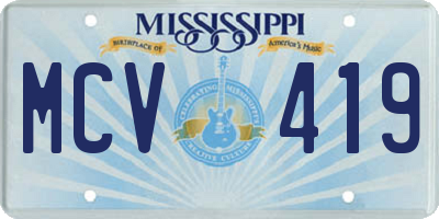 MS license plate MCV419