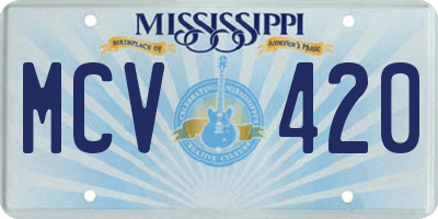 MS license plate MCV420