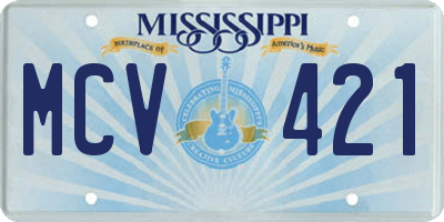 MS license plate MCV421