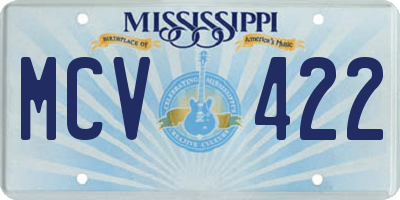 MS license plate MCV422