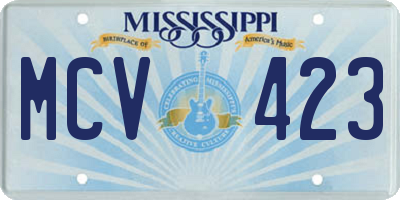 MS license plate MCV423