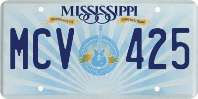 MS license plate MCV425