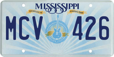 MS license plate MCV426