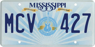 MS license plate MCV427