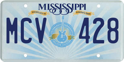 MS license plate MCV428