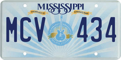 MS license plate MCV434