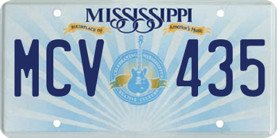 MS license plate MCV435