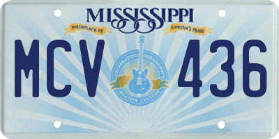 MS license plate MCV436