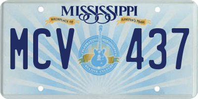 MS license plate MCV437