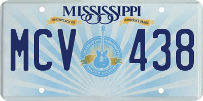 MS license plate MCV438