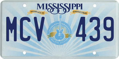 MS license plate MCV439