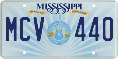 MS license plate MCV440
