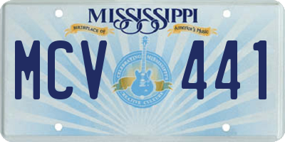 MS license plate MCV441