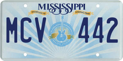 MS license plate MCV442