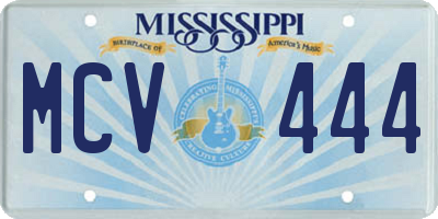 MS license plate MCV444