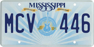 MS license plate MCV446