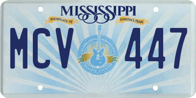 MS license plate MCV447