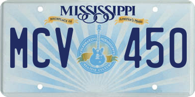 MS license plate MCV450