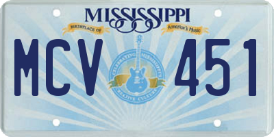 MS license plate MCV451