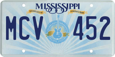 MS license plate MCV452