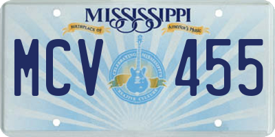 MS license plate MCV455