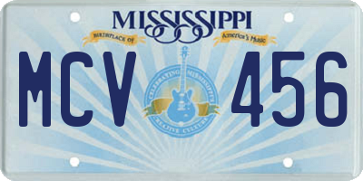 MS license plate MCV456