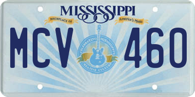 MS license plate MCV460
