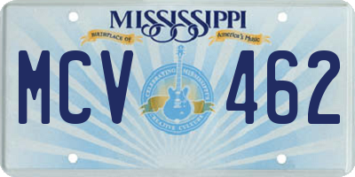 MS license plate MCV462
