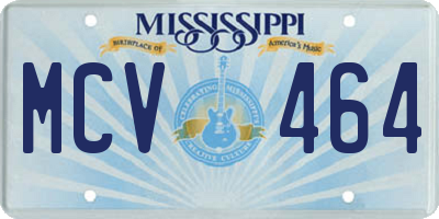 MS license plate MCV464