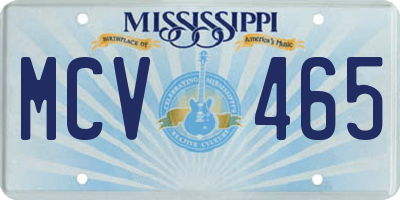 MS license plate MCV465