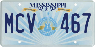 MS license plate MCV467