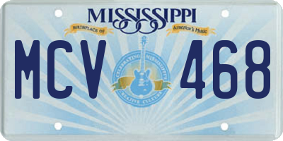 MS license plate MCV468