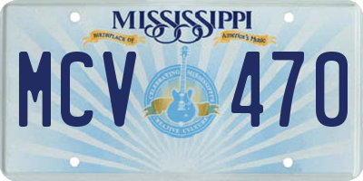 MS license plate MCV470