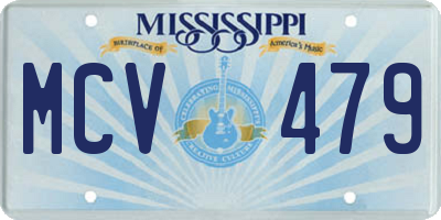 MS license plate MCV479