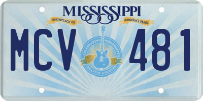 MS license plate MCV481