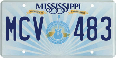 MS license plate MCV483