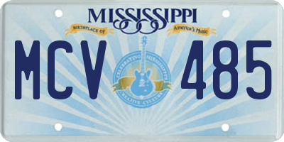 MS license plate MCV485