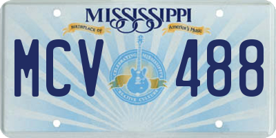 MS license plate MCV488